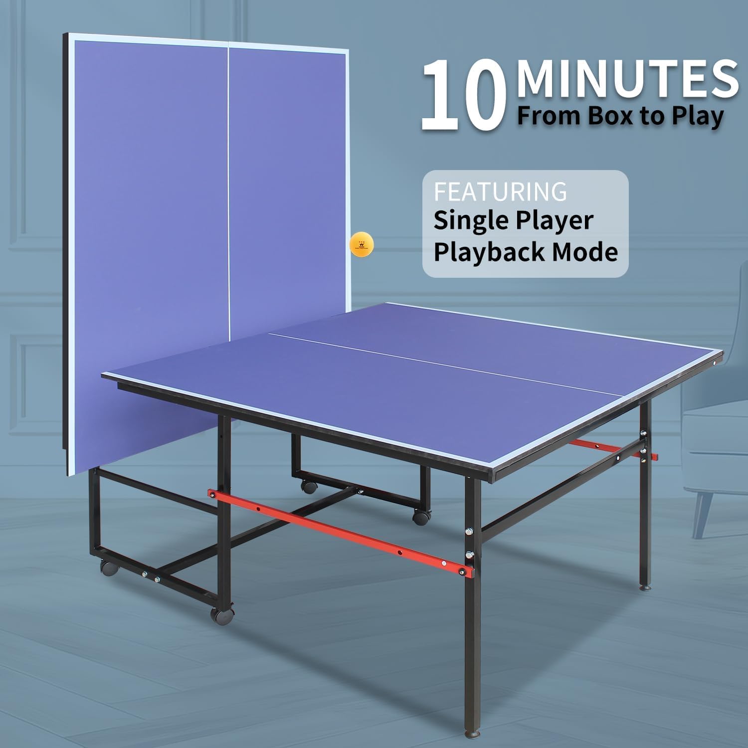8 ft draagbare pingpongtafel,  - Table Tennis Player recensie en prijs